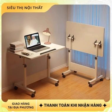 Bàn học tập xếp gọn, bánh xe di chuyển, gấp lại, nâng hạ chiều cao - 139.000₫
