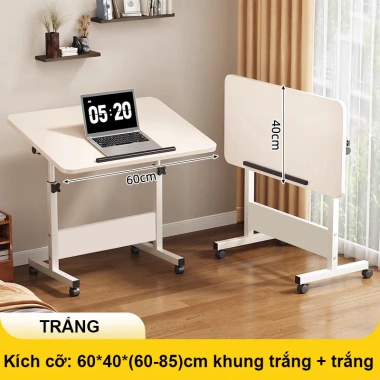 Bàn học tập xếp gọn, bánh xe di chuyển, gấp lại, nâng hạ chiều cao - 139.000₫