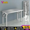Bàn Inox xếp gọn chữ nhật, gấp gọn tiện lợi cho quán ăn, nhậu - giao nhanh Hà Nội