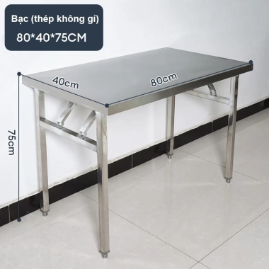 Bàn Inox xếp gọn chữ nhật, gấp gọn tiện lợi cho quán ăn, nhậu - giao nhanh Hà Nội