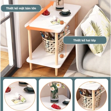 Bàn Kệ Gỗ Lắp Ghép Đa Năng – Tab Đầu Giường, Trang Trí Phòng Ngủ & Phòng Khách, Giá 179k 3