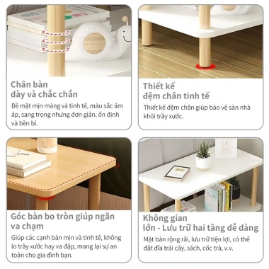 Bàn Kệ Gỗ Lắp Ghép Đa Năng – Tab Đầu Giường, Trang Trí Phòng Ngủ & Phòng Khách, Giá 179k 4