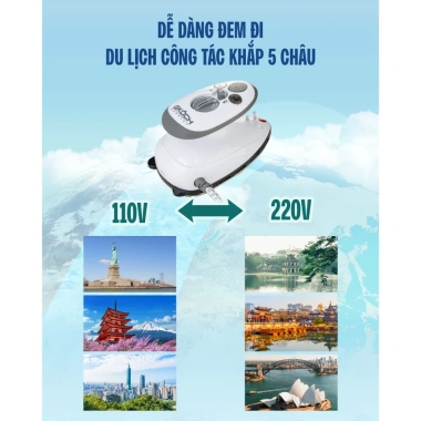 Bàn là du lịch mini GKÖCH Y-816 Germany 2 chế độ khô & hơi nước 110-230V 909.000 VND