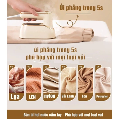 Bàn là hơi nước CHIGO 2 trong 1 gấp gọn, ủi ẩm & khô, tiện du lịch, 317.900₫