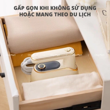 Bàn là hơi nước CHIGO 2 trong 1 gấp gọn, ủi ẩm & khô, tiện du lịch, 317.900₫