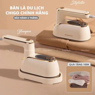 Bàn là hơi nước CHIGO 2 trong 1 gấp gọn, ủi ẩm & khô, tiện du lịch, 317.900₫