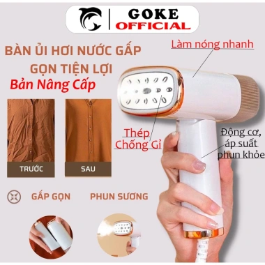 Bàn là hơi nước GOKE - Phẳng nhanh, mọi loại vải, bảo hành 12 tháng, chỉ 358.000₫ 4 Bàn là hơi nước GOKE - Phẳng nhanh, mọi loại vải, bảo hành 12 tháng, chỉ 358.000₫ 4