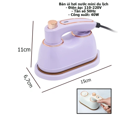 Bàn là hơi nước mini du lịch nhỏ gọn - Siêu nhẹ, nhanh ủi, giá ưu đãi 178k