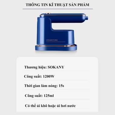 Bàn là hơi nước mini SOKANY SK-3.069 – ủi khô & hơi, phẳng mọi vải, bảo hành 12 tháng, 509k 3
