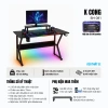 Bàn làm việc gaming K mặt gỗ, chân sắt sơn tĩnh điện 1m x 1m2 – chịu lực cao, ổn định PC 4