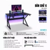 Bàn làm việc gaming K mặt gỗ, chân sắt sơn tĩnh điện 1m x 1m2 – chịu lực cao, ổn định PC 7