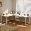 Bàn làm việc góc chữ L khung sắt mặt gỗ MDF - Tiết kiệm không gian, chỉ 1.834.000 VND - SOHJA GM126 8