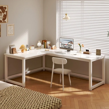 Bàn làm việc góc chữ L khung sắt mặt gỗ MDF - Tiết kiệm không gian, chỉ 1.834.000 VND - SOHJA GM126 8