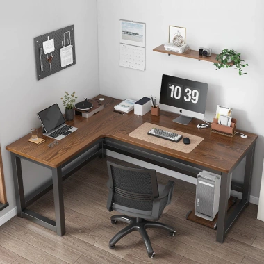 Bàn làm việc góc chữ L khung sắt mặt gỗ MDF - Tiết kiệm không gian, chỉ 1.834.000 VND - SOHJA GM126 10