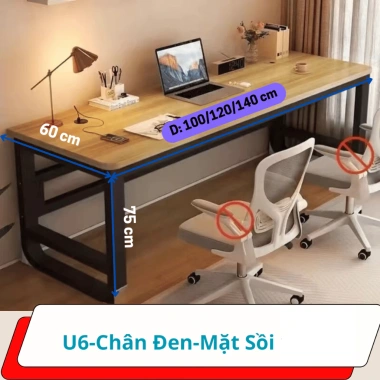 Bàn làm việc PC chân U uốn cong sơn tĩnh điện, mặt MDF 15mm, chịu tải 250kg - 605.000đ 10