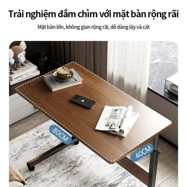 Bàn làm việc rút 3 tầng di động nâng hạ thông minh, bánh xe di chuyển đa năng - Giá 169.000₫ 5