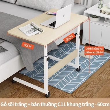Bàn làm việc rút 3 tầng di động nâng hạ thông minh, bánh xe di chuyển đa năng - Giá 169.000₫ 10