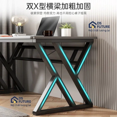 Bàn làm việc và học chân X hiện đại, mặt gỗ MDF bo góc an toàn, chân sắt sơn tĩnh điện - Giá chỉ 591.000₫