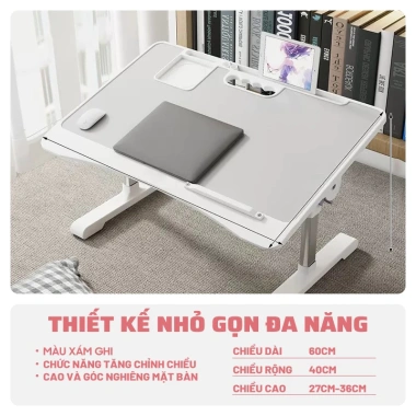 Bàn Laptop khe USB, khay chống trượt, gập gọn nâng hạ, học sinh ngồi giường - 119.000₫ 10 Bàn Laptop khe USB, khay chống trượt, gập gọn nâng hạ, học sinh ngồi giường - 119.000₫ 10