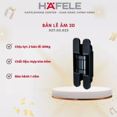 Bản Lè Âm 80Kg Điều Chỉnh 3D Hafele 927.03.023 - Dành cho Cửa Gỗ và Nhôm