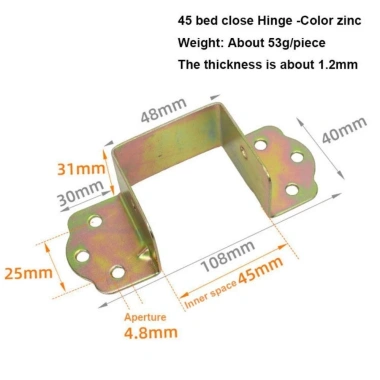 Bản lề giường DARON Lắp đặt nhanh khung cố định dày 11mm giường ổn định chất lượng cao phụ kiện ốc vít