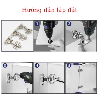 Bản lề inox tủ giảm chấn cao cấp, chống gỉ, bật êm, bền lâu - giá chỉ 16.500₫, giao nhanh, không ưng hoàn tiền 6