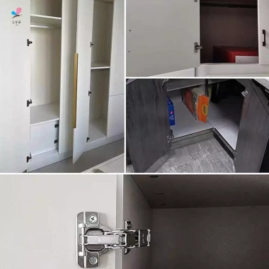 Bản lề tủ 165/180° bộ đệm thủy lực giảm chấn im lặng, điều chỉnh cho tủ bếp, tủ quần áo cửa 3D 2