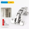 Bản lề tủ 165/180° bộ đệm thủy lực giảm chấn im lặng, điều chỉnh cho tủ bếp, tủ quần áo cửa 3D 6