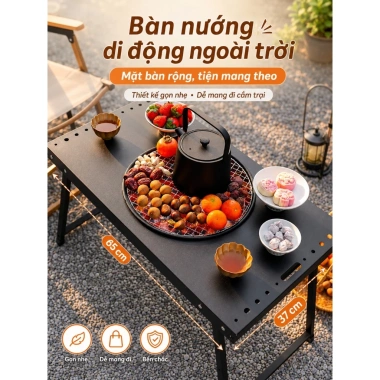 Bàn nướng đa chức năng cắm trại, du lịch gia đình – Thiết kế ngoài trời tiện lợi, giá tốt