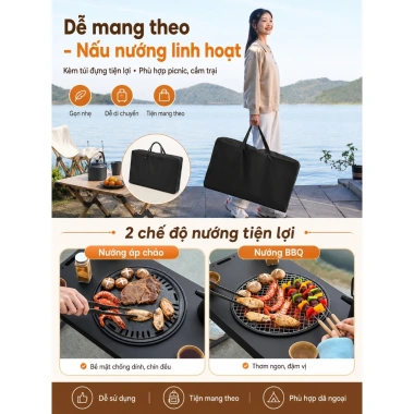 Bàn nướng đa chức năng cắm trại, du lịch gia đình – Thiết kế ngoài trời tiện lợi, giá tốt