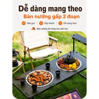 Bàn nướng đa chức năng cắm trại, du lịch gia đình – Thiết kế ngoài trời tiện lợi, giá tốt