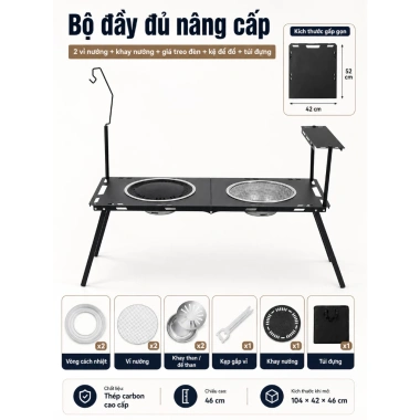 Bàn nướng đa chức năng cắm trại, du lịch gia đình – Thiết kế ngoài trời tiện lợi, giá tốt 9 Bàn nướng đa chức năng cắm trại, du lịch gia đình – Thiết kế ngoài trời tiện lợi, giá tốt 9