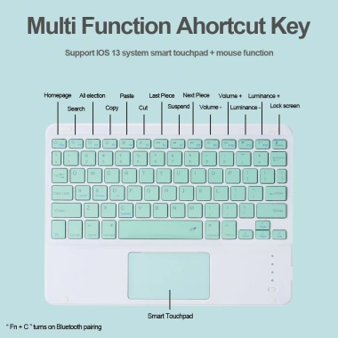 Bàn Phím Bluetooth 10 inch 3 trong 1 không dây, Chuột nhẹ di động cho iPad Samsung Xiaomi - Giá 71.000₫ 3