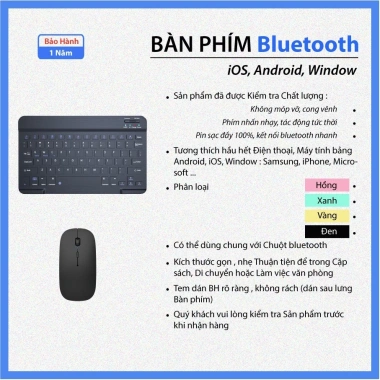 Bàn phím Bluetooth 10 inch cho điện thoại và máy tính bảng - BH 1 năm, giá 130k 3