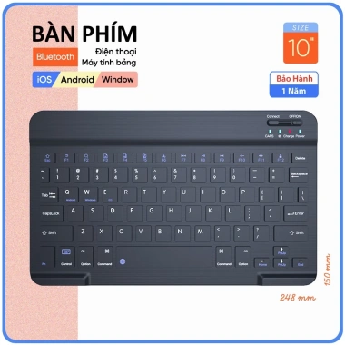 Bàn phím Bluetooth 10 inch cho điện thoại và máy tính bảng - BH 1 năm, giá 130k 8