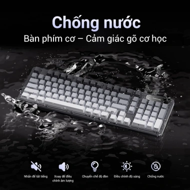 Bàn phím Bluetooth 2.4G FURYCUBE IP98 PRO - LED RGB, không ồn, hỗ trợ USB, game & văn phòng, giảm còn 459.000₫