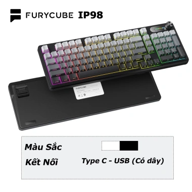Bàn phím Bluetooth 2.4G FURYCUBE IP98 PRO - LED RGB, không ồn, hỗ trợ USB, game & văn phòng, giảm còn 459.000₫ 9 Bàn phím Bluetooth 2.4G FURYCUBE IP98 PRO - LED RGB, không ồn, hỗ trợ USB, game & văn phòng, giảm còn 459.000₫ 9