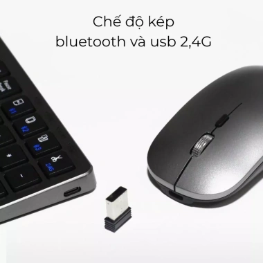 Bàn phím Bluetooth 3 thiết bị + 2.4G không dây Full Size, gõ êm, sạc Type‑C, 400.000₫ 9