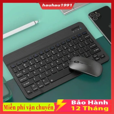 Bàn phím Bluetooth 5.0 10 inch, chuột không dây, phạm vi 10m, bộ đôi tiện lợi 9