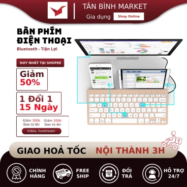 Bàn Phím Bluetooth Bow HB191A Kết Nối 3 Thiết Bị Gọn Nhẹ 328.000đ Bảo Hành 12 Tháng 2