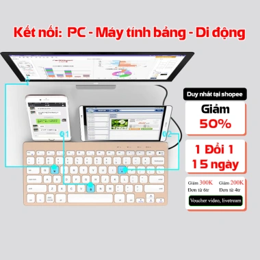 Bàn Phím Bluetooth Bow HB191A Kết Nối 3 Thiết Bị Gọn Nhẹ 328.000đ Bảo Hành 12 Tháng 3
