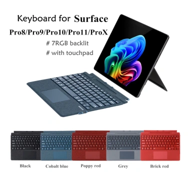 Bàn phím Bluetooth cho Surface Pro 8-11/X, miếng lót cảm ứng, đèn nền, vỏ cao cấp 2 Bàn phím Bluetooth cho Surface Pro 8-11/X, miếng lót cảm ứng, đèn nền, vỏ cao cấp 2