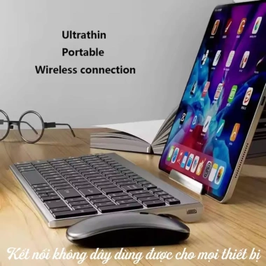 Bàn Phím Bluetooth & Chuột Không Dây Nhỏ Gọn - Kết Nối Dễ Dàng, Thiết Kế Tinh Tế, Giá Ưu Đãi 339k 7