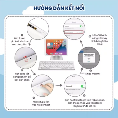 Bàn Phím Bluetooth & Chuột Không Dây Nhỏ Gọn - Kết Nối Dễ Dàng, Thiết Kế Tinh Tế, Giá Ưu Đãi 339k 9