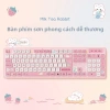 Bàn phím Bluetooth có dây cho tablet, PC, laptop - thiết kế thỏ trà sữa nữ tính 3