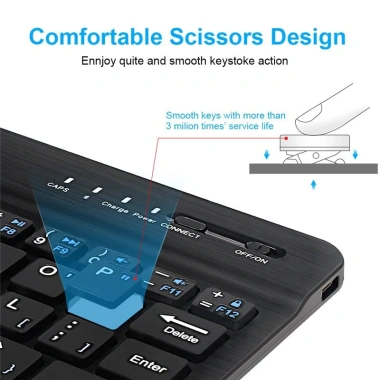 Bàn phím Bluetooth đen không dây cho máy tính bảng - Giá 499.999đ, phù hợp cửa hàng 3