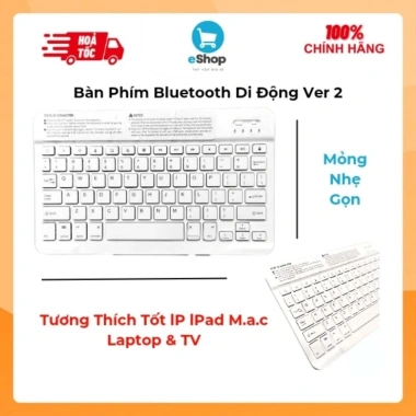 Bàn Phím Bluetooth Di Động Ver 2 Mỏng Gọn Nhẹ, Tương Thích Áp Bồ, Giá 99.000 VND