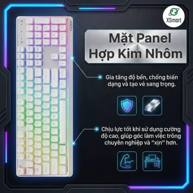 Bàn Phím Bluetooth FreeWolf M104 4.000mAh 3 Chế Độ Kết Nối LED RGB - Gõ Êm Giá Ưu Đãi 569k