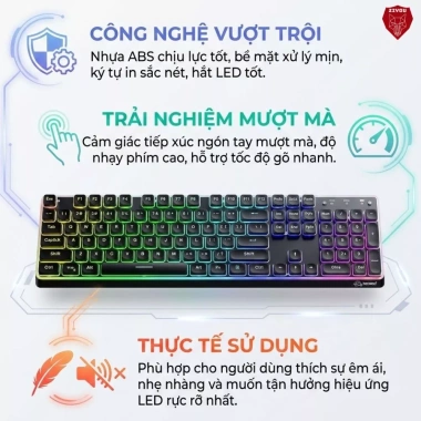 Bàn phím Bluetooth FreeWolf M104 LED RGB, pin 4.000mAh, gõ êm giảm ồn - 599.000