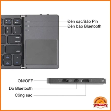 Bàn Phím Bluetooth Gập Gọn AB033 - Sang Trọng, Mỏng Nhẹ, Hiệu Năng Mạnh Mẽ, 520k